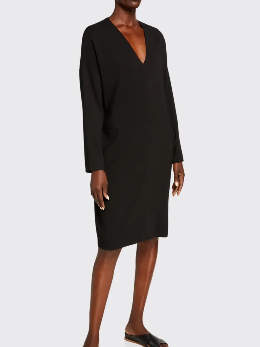Vince Black V-Neck Long-Sleeve Popover Dress Size XS
